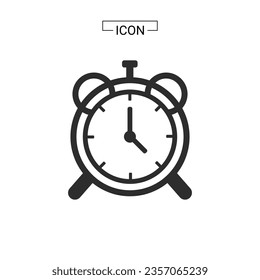 Alarm clock icon vector illustration on a white background