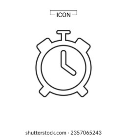 Alarm clock icon vector illustration on a white background