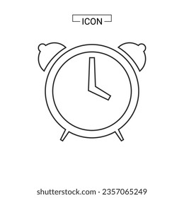 Alarm clock icon vector illustration on a white background