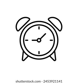 Alarm clock icon vector illustration. Clock on isolated background. Wake-up sign concept.