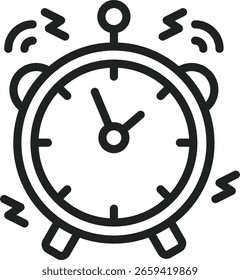 Imagen de Vector del icono del despertador. Adecuado para App móviles, App de Web y medios impresos.