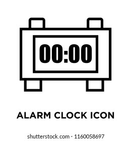 Alarm clock icon vector isolated on white background, Alarm clock transparent sign , line and outline elements in linear style