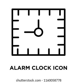 Alarm clock icon vector isolated on white background, Alarm clock transparent sign , line and outline elements in linear style