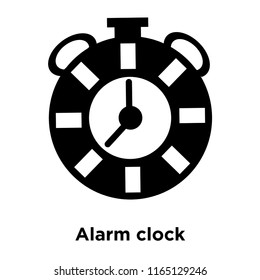 Alarm clock icon vector isolated on white background, Alarm clock transparent sign , black time symbols