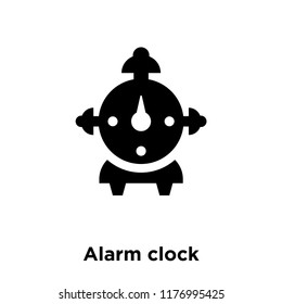 Alarm clock icon vector isolated on white background, logo concept of Alarm clock sign on transparent background, filled black symbol