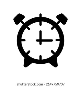 Alarm clock icon vector isolated on white background, stylish simple lines, alarm clock ring icon modern design