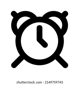 Alarm clock icon vector isolated on white background, stylish simple lines, alarm clock ring icon modern design