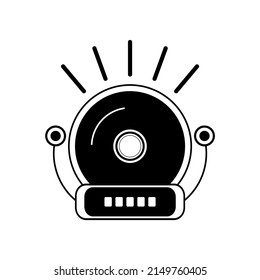 Alarm clock icon vector isolated on white background, stylish simple lines, alarm clock ring icon modern design