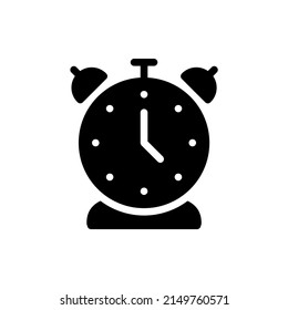 Alarm clock icon vector isolated on white background, stylish simple lines, alarm clock ring icon modern design