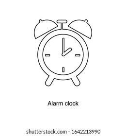 Alarm clock icon vector on white background. Black icon illustration