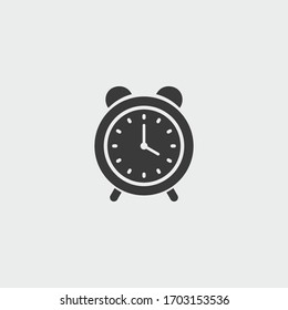 alarm clock icon. alarm clock vector on gray background