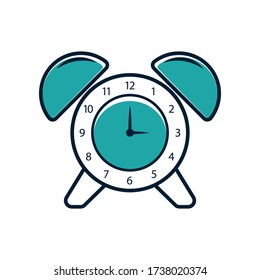 Icono de reloj de alarma vector sobre fondo blanco