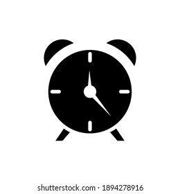 Icono de reloj de alarma vector sobre fondo blanco