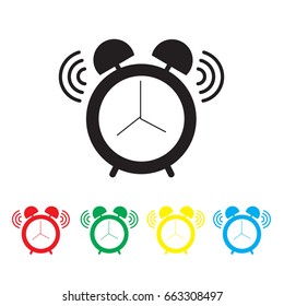 Alarm clock icon vector on white background