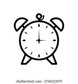 Estilo de contorno vectorial del icono de reloj de alarma