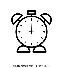 Estilo de contorno vectorial del icono de reloj de alarma