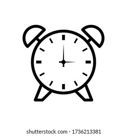 Alarm clock icon vector outline style
