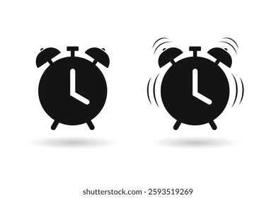 Alarm clock icon vector. Alarm clock ringing icon. Vector illustration