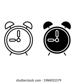 Alarm clock icon vector set. Time illustration sign collection. Clock sign or symbol.