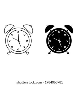 Juego de vectores de icono de reloj de alarma. Colección de signos de ilustración de hora. Signo o símbolo de reloj.