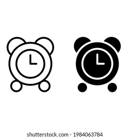 Alarm clock icon vector set. Time illustration sign collection. Clock sign or symbol.