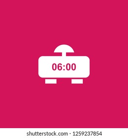 alarm clock icon vector. alarm clock sign on pink background. alarm clock icon for web and app