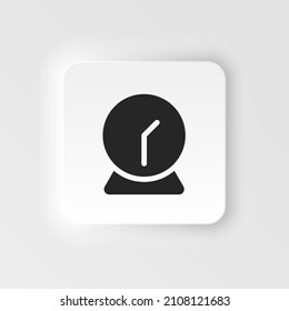 Alarm, clock icon - Vector. Simple element illustration from UI concept. Alarm, clock icon neumorphic style vector icon