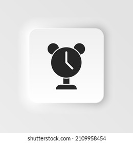Alarm, clock icon - Vector. Simple element illustration from UI concept. Alarm, clock icon neumorphic style vector icon