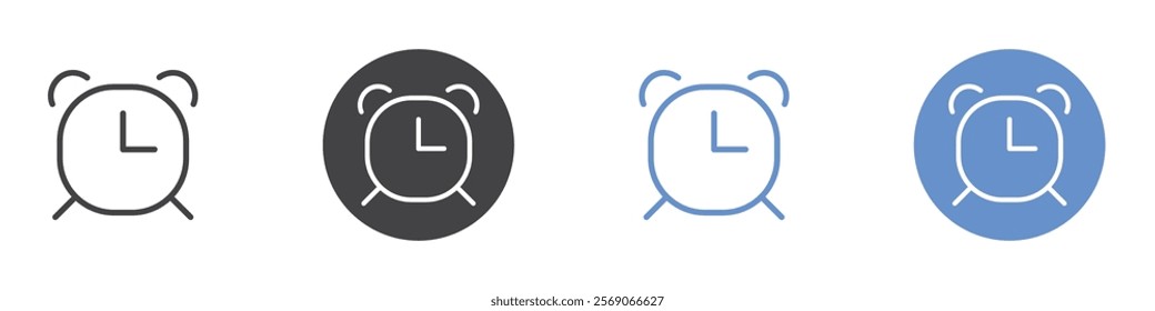 Alarm clock icon vector symbol outline sign