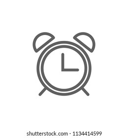 Alarm clock icon vector in thin line style isolated