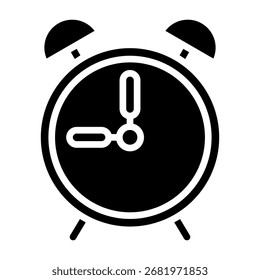 Vector del icono del despertador. Signo de ilustración de tiempo. Señal del reloj. Símbolo de reloj.