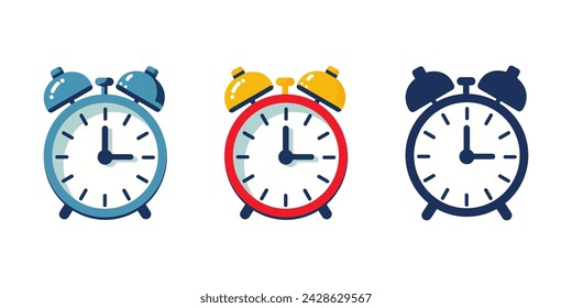 Alarm Clock icon vector icon, Wake up, get up concept, Time sign isolated on white background. Trendy Flat style for graphic design