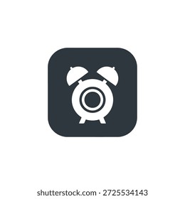 Vector de icono de reloj despertador. símbolo de tiempo de despertador aislado. estilo de diseño plano moderno. ilustración de elemento simple