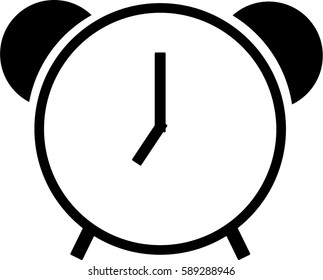 Alarm clock icon vector white background.