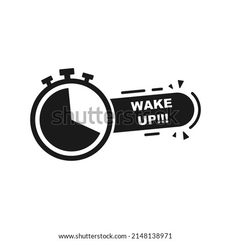 Alarm clock icon; wake up and hurry up symbols flat style isolate on white background. vector illustration