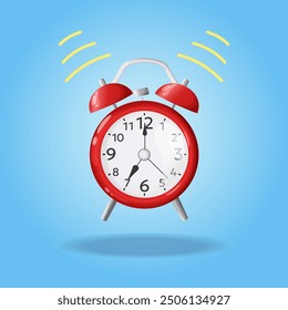Alarm clock icon. Wake up time concept. Morning timer cartoon design. Ringing watch. Vector illustration.