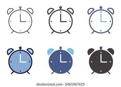 Alarm clock icon. Waking up bed time object graphic element