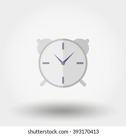 Alarm clock. Icon for web and mobile application. Vector illustration on a white background. Flat design style.