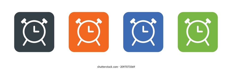 Alarm clock icon in white background. Vector illustration