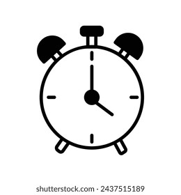 alarm clock icon with white background vector stock illustration