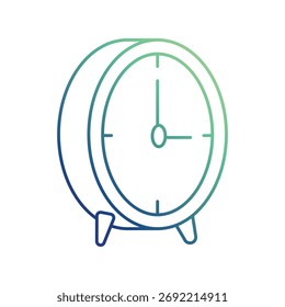 Ícone do despertador com ilustração de stock de vetor de fundo branco