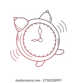 Icono de reloj despertador con fondo blanco Vector Ilustración de stock
