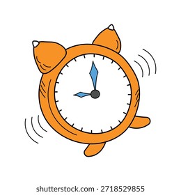 Icono de reloj despertador con fondo blanco Vector Ilustración de stock