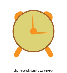 An alarm clock icon in yellow and orange colours, vector illustration, eps 10
