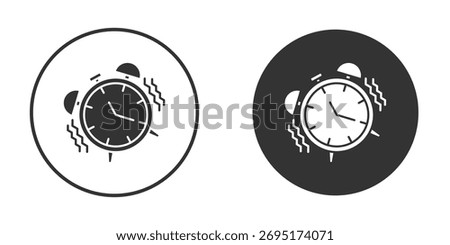 Alarm clock icons collection. Filled flat icons