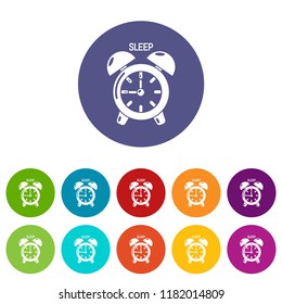 Alarm clock icons color set vector for any web design on white background