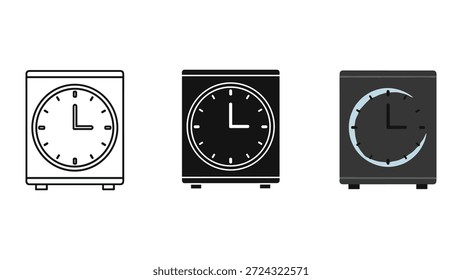 Ícones do despertador em diferentes estilos e cores