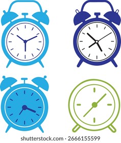 ícones do despertador. ícone do relógio digital, ícone do alarme do relógio, símbolo do despertador	