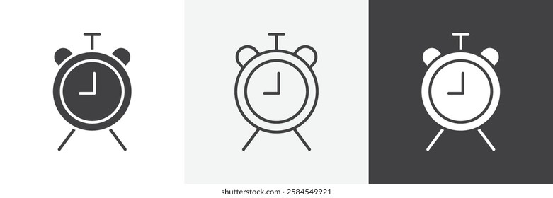 Alarm clock icons graphics pack vectors.