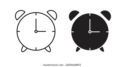 Alarm clock icons graphics set vectors